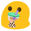 blob drinking boba tea