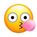 blowing bubble gum