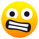 clenched teeth scared face