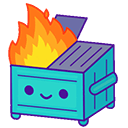 cute dumpster fire