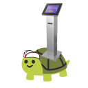 he brings you a kiosk and will try to stand still while you order