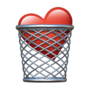 heart in trash can