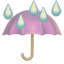 party umbrella with rain drops