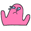 pink blob crying