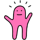 pink blob happy