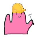 pink blob hard hat