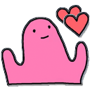 pink blob love hearts
