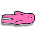 pink blob lying down