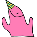 pink blob party hat