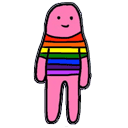 pink blob rainbow shirt