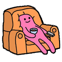 pink blob relaxing