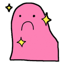 pink blob sad sparkles