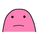 pink blob sad