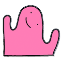pink blob smiling