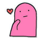 pink blob thinking heart