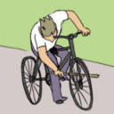 riding bicycle stick step2