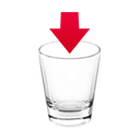 shot glass down arrow