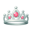 silver crown pink gems
