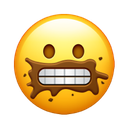 smiling with chocolate smear