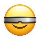 smiling with visor