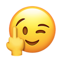 winking middle finger